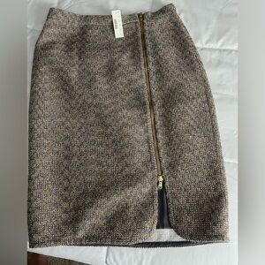 J Crew Skirt Size 8 Gold Multi Color Metallic Tweed Pencil skirt
